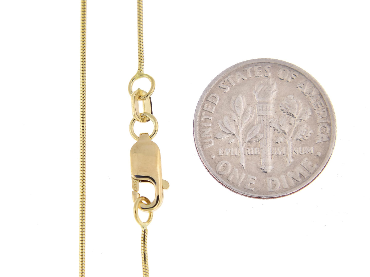 14k yellow gold 0.80mm classic round snake bracelet anklet necklace pendant chain