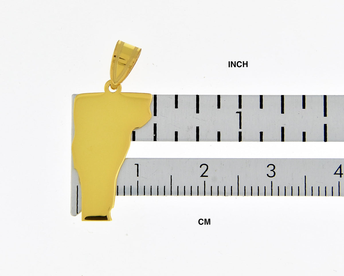 14k gold or sterling silver vermont vt state map pendant charm personalized monogram