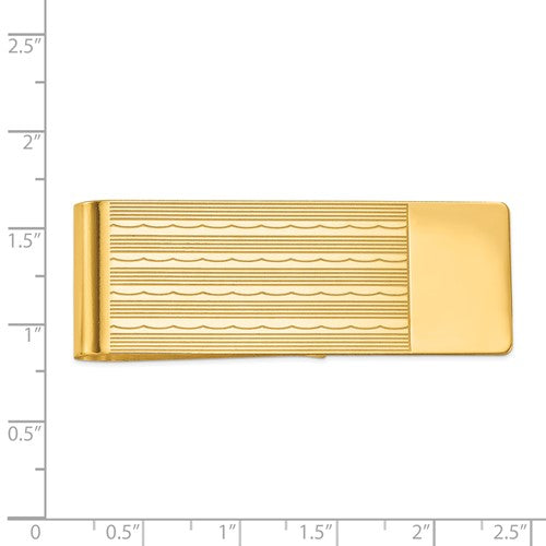 14k solid yellow gold money clip personalized engraved monogram