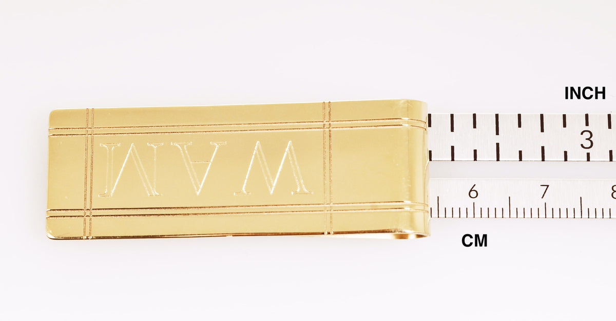 14k solid yellow gold money clip personalized engraved monogram