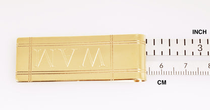 14k solid yellow gold money clip personalized engraved monogram