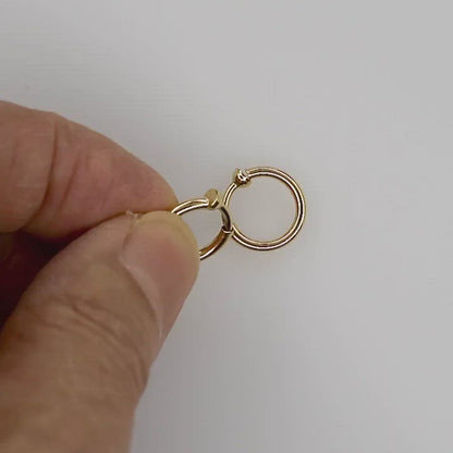 14K Yellow Gold 14mm x 2mm Classic Round Endless Hoop Non Pierced Clip On Earrings