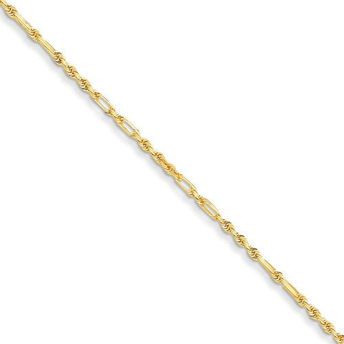 14k yellow gold 1.8mm diamond cut milano rope bracelet anklet necklace pendant chain