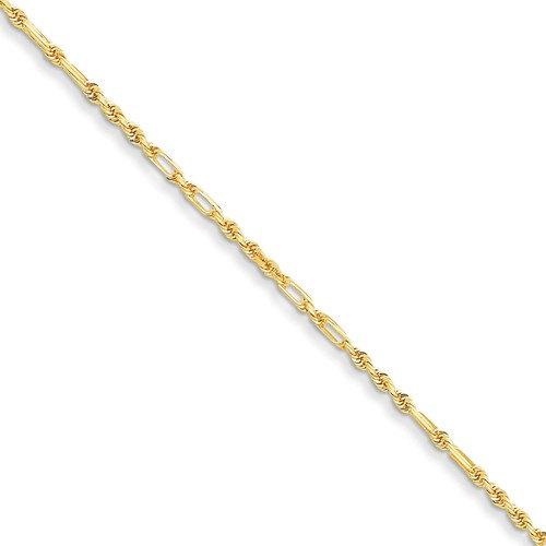 14k white gold 1.8mm diamond cut milano rope bracelet anklet necklace pendant chain