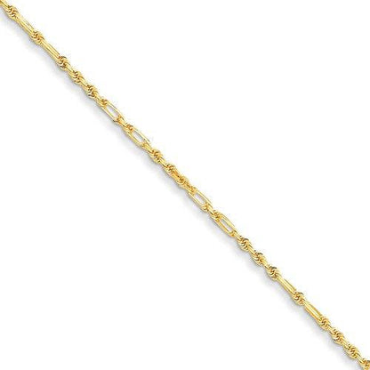 14k white gold 1.8mm diamond cut milano rope bracelet anklet necklace pendant chain