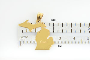 14K Gold or Sterling Silver Michigan MI State Map Pendant Charm Personalized Monogram