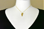 Load image into Gallery viewer, 14k Gold 10k Gold Silver Vermont VT State Map Necklace Heart Personalized City

