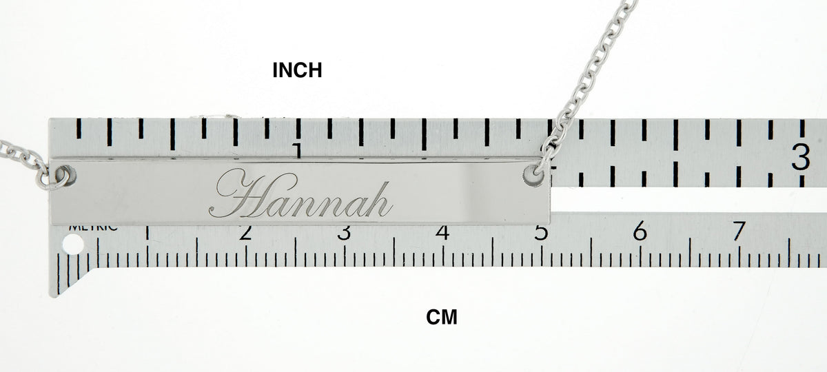 14k 10k gold sterling silver large name bar nameplate necklace personalized