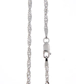 Load image into Gallery viewer, 14K White Gold 1.9mm Singapore Twisted Bracelet Anklet Choker Necklace Pendant Chain
