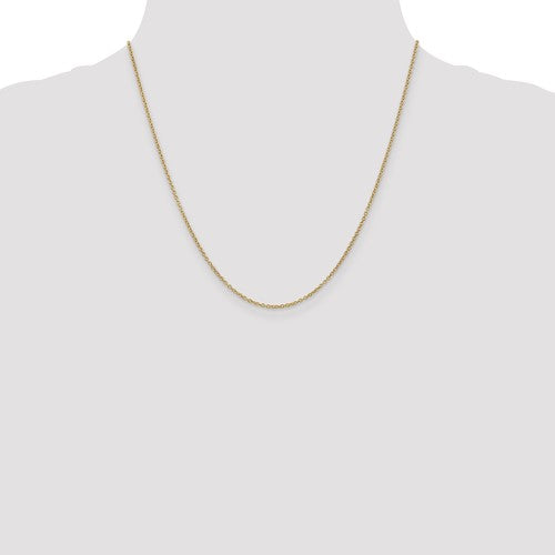 14k yellow gold 1.4mm round open link cable bracelet anklet choker necklace pendant chain