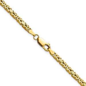 14K Solid Yellow Gold 2.5mm Byzantine Bracelet Anklet Necklace Choker Pendant Chain