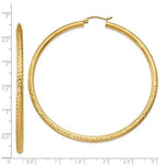 Load image into Gallery viewer, 14K Yellow Gold 2.56 inch Diameter Large Diamond Cut Round Classic Hoop Earrings 65mm x 3mm

