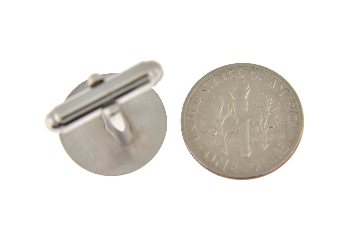 14k yellow gold 14k white gold sterling silver round cufflinks cuff links personalized monogram