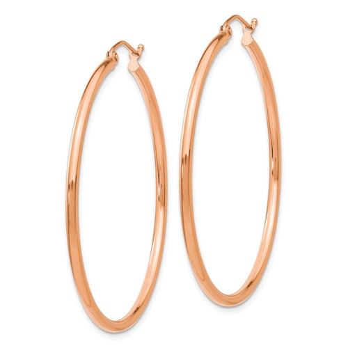 14k rose gold classic round hoop earrings 44mm x 2mm