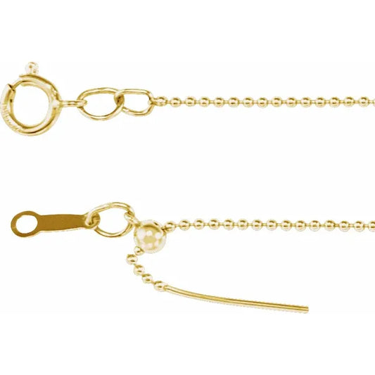 14k yellow white gold 1mm threader bead bracelet anklet choker necklace pendant chain adjustable