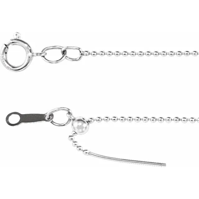 14k Yellow White Gold 1mm Threader Bead Bracelet Anklet Choker Necklace Pendant Chain Adjustable