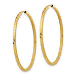 將圖片載入圖庫檢視器 14k Yellow Gold Diamond Cut Square Tube Round Endless Hoop Earrings 40mm x 1.35mm
