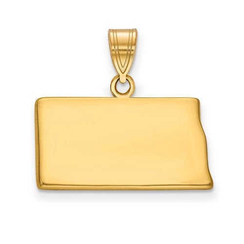 14k gold or sterling silver north dakota nd state map pendant charm personalized monogram
