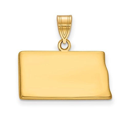 14k gold or sterling silver north dakota nd state map pendant charm personalized monogram