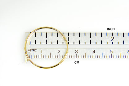 14k yellow gold round endless hoop earrings 20mm x 1.25mm