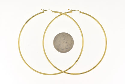 14k yellow gold classic round extra large hoop earrings 73mm x 2mm