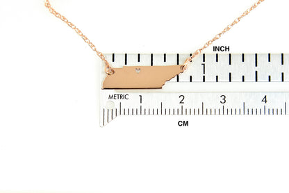 14k gold 10k gold silver tennessee tn state map necklace heart personalized city