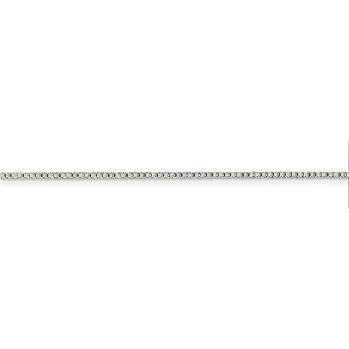sterling silver 1.25mm rhodium plated box necklace pendant chain with lobster clasp
