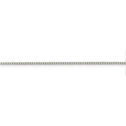 sterling silver 1.25mm rhodium plated box necklace pendant chain with lobster clasp