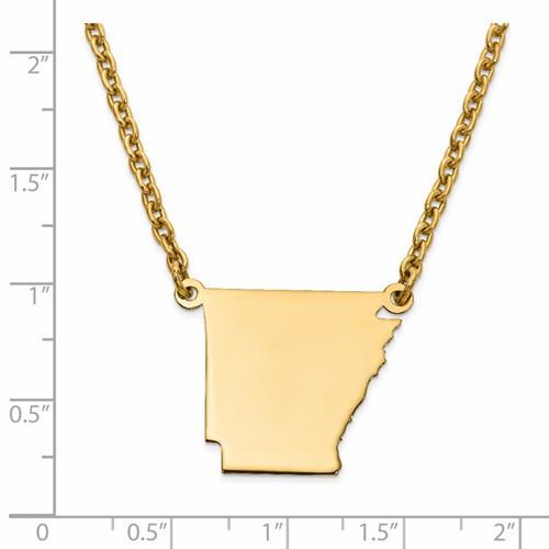 14k gold or sterling silver arkansas ar state necklace personalized monogram
