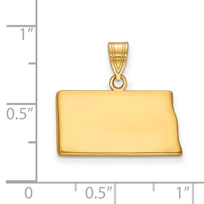 14k gold or sterling silver north dakota nd state map pendant charm personalized monogram