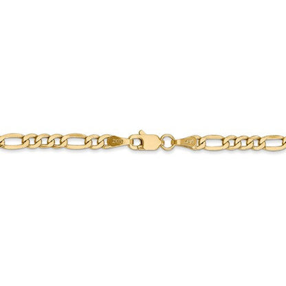 14k yellow gold 3.5mm lightweight figaro bracelet anklet choker necklace chain