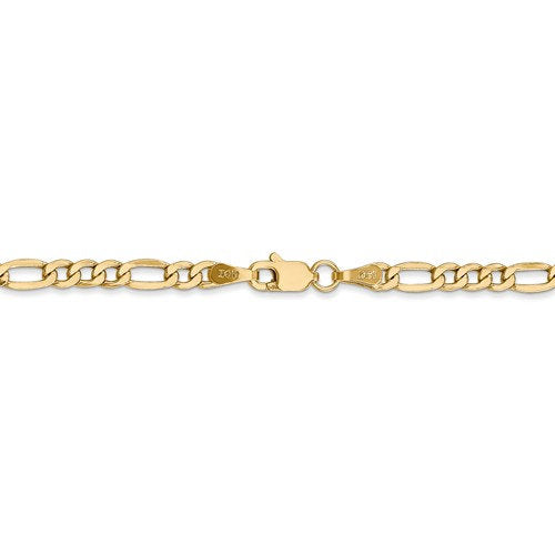 14k yellow gold 3.5mm lightweight figaro bracelet anklet choker necklace chain