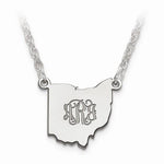 Load image into Gallery viewer, 14K Gold or Sterling Silver Massachusetts MA State Name Necklace Personalized Monogram

