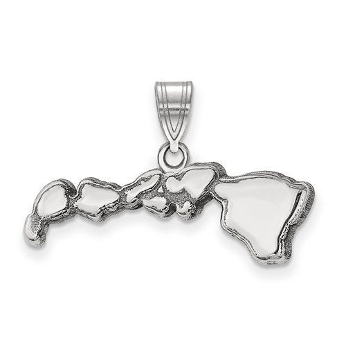 14k gold or sterling silver hawaii hi state map pendant charm personalized monogram