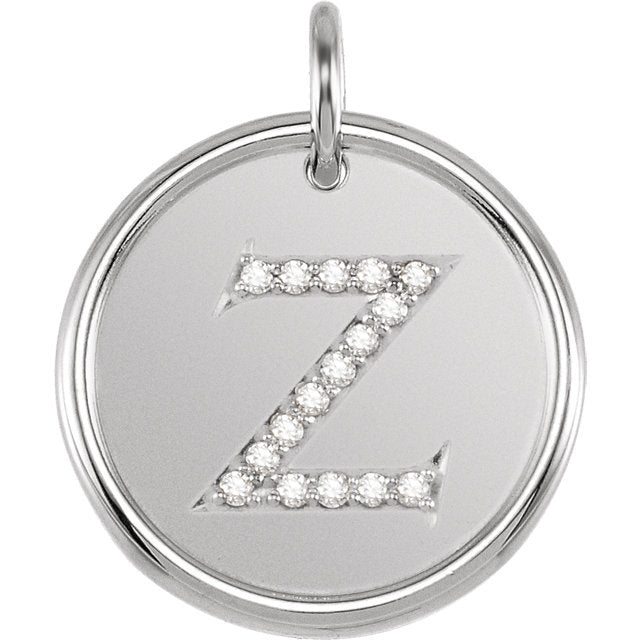 14k yellow rose white gold genuine diamond uppercase letter z initial alphabet pendant charm custom made to order personalized engraved