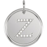 Load image into Gallery viewer, 14K Yellow Rose White Gold Genuine Diamond Uppercase Letter Z Initial Alphabet Pendant Charm Custom Made To Order Personalized Engraved
