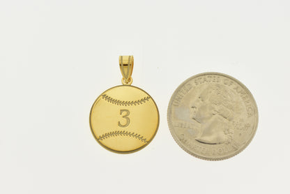 14k 10k gold sterling silver baseball personalized engraved pendant
