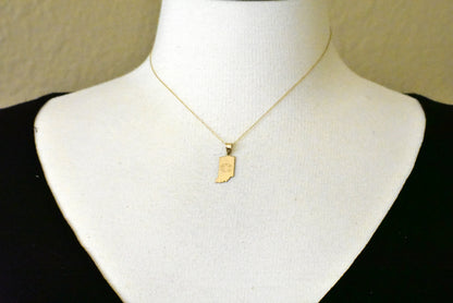 14k gold or sterling silver indiana in state map pendant charm personalized monogram