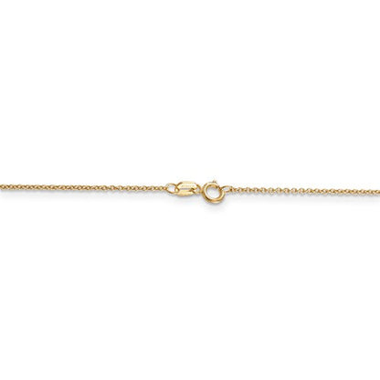 14k yellow gold 0.90mm cable bracelet anklet choker necklace pendant chain spring ring clasp
