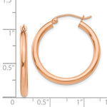 Load image into Gallery viewer, 14K Rose Gold Classic Round Hoop Earrings 25mm x 2.5mm
