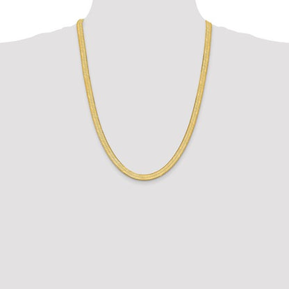 14k yellow gold 6.5mm silky herringbone bracelet anklet choker necklace pendant chain