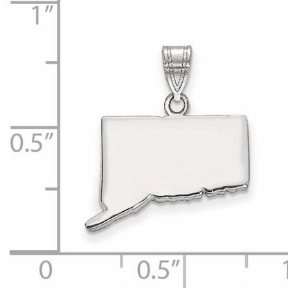14k gold or sterling silver connecticut ct state map pendant charm personalized monogram