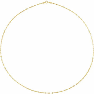 14K Yellow Gold 1.9mm Keyhole Cable Bracelet Anklet Choker Necklace Pendant Chain