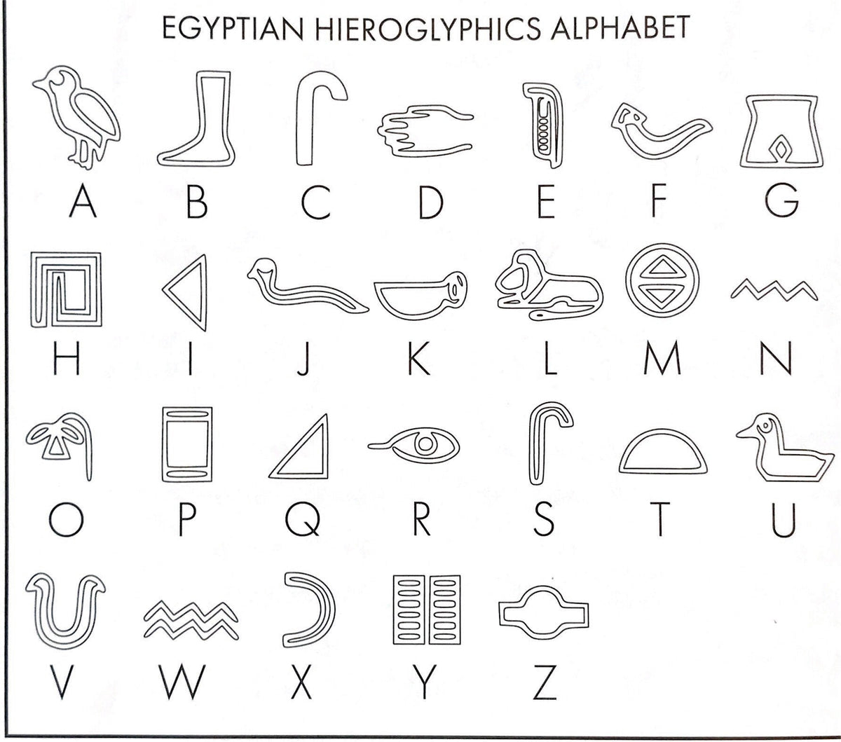 14k 10k yellow white gold sterling silver egyptian hieroglyphics alphabet rectangle pendant charm personalized engraved