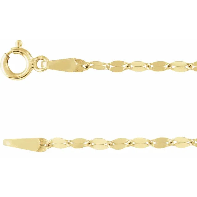 14k yellow gold 1.9mm keyhole cable bracelet anklet choker necklace pendant chain