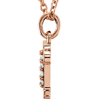 14k yellow rose white gold .025 ctw diamond tiny petite lowercase letter r initial alphabet pendant charm necklace