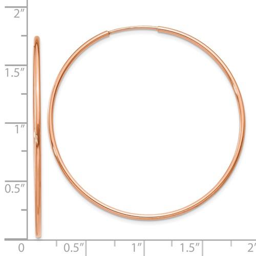 14k rose gold classic endless round hoop earrings 41mm x 1.25mm