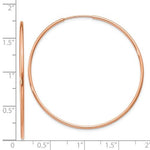 Load image into Gallery viewer, 14k Rose Gold Classic Endless Round Hoop Earrings 41mm x 1.25mm

