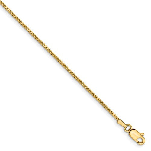 14K Yellow Gold 1.05mm Box Bracelet Anklet Choker Necklace Pendant Chain