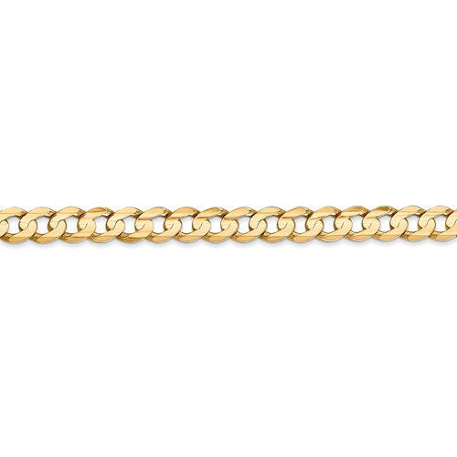 14k yellow gold 5.25mm open concave curb bracelet anklet choker necklace pendant chain